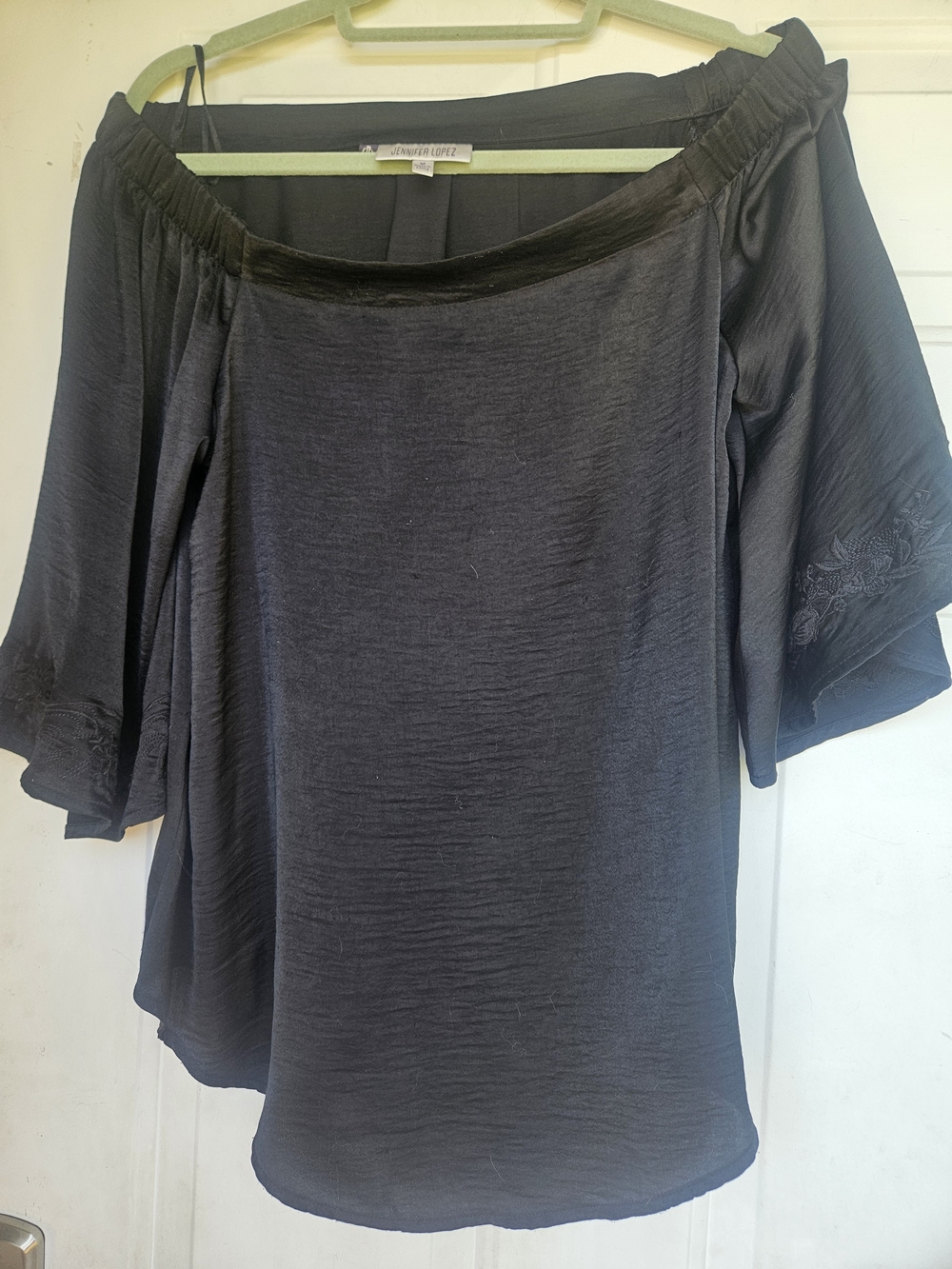 Off-Shoulder Black Women's Top by Jennifer Lopez